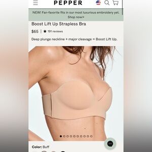 Pepper Strapless lift up Bra- Worn once!